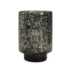 Bloemenvaas Black Cheetah Handgeblazen - H 25 X D 17,5 Cm