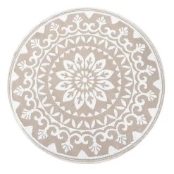 Buitenkleed Rond Mandala / Palm Design - ⌀ 150 Cm