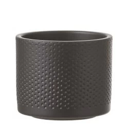 Era Pot Rond Zwart Mat Relief - H26xd28cm