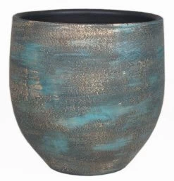 Floran Pot Madeira D34 H34cm Blauw Goud