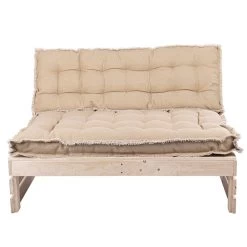 Palletkussen RAFFELED Natural - 120 X 40 X 8 Cm -Tuin Decor Verkoop rugkussen raffeled natural 120 x 40 x 8 cm 1000x1000 628225cd02a56 l